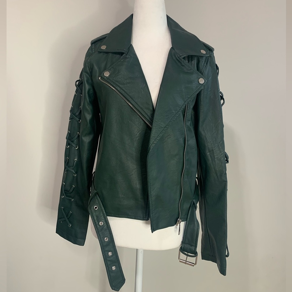 Women's Green Leather Jacket
